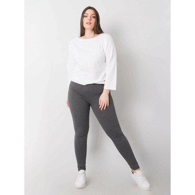 Rue Paris Basic Feel Good Dámske bavlnené plus size legíny tmavo šedé RV-LG-6304.12_360611