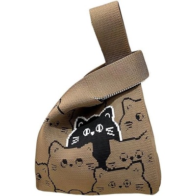Annam Tote bag kočky khaki 35 × 20 cm