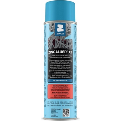 ZINGA Zingaluspray - galvanizácia za studena v spreji s katodickou ochranou - kovovo šedá - 500 ml