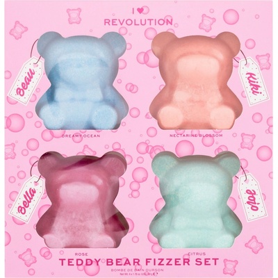 I Heart Revolution Teddy Bear šumivé gule do kúpeľa 4 x 50 g darčeková sada