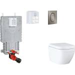 GROHE Uniset - Комплект предстенна инсталация, тоалетна, SoftClose седалка и бутони Arena Cosmopolitan S, Triple Vortex, четка Hard Graphite SANI15BB5106 (SANI15BB5106)