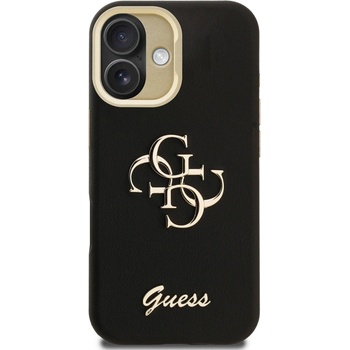 GUESS Калъф GUESS за iPhone 16, PU Grained 4G Logo Stand Camera Frame, GUHCP16SPCS4GSK (GUHCP16SPCS4GSK)