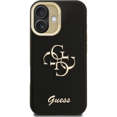 GUESS Калъф GUESS за iPhone 16, PU Grained 4G Logo Stand Camera Frame, GUHCP16SPCS4GSK (GUHCP16SPCS4GSK)