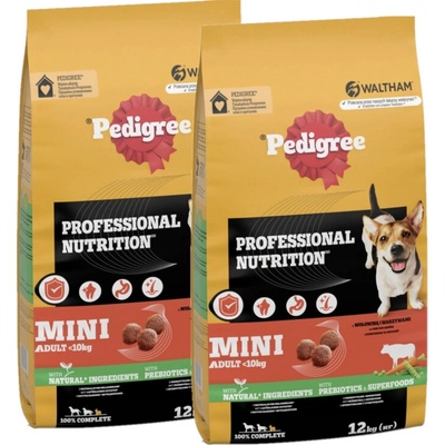 Pedigree Adult Small hovězí a zelenina 2 x 12 kg