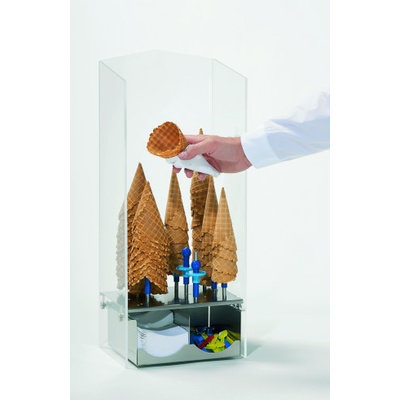 Zásobník na zmrzlinové kornouty, 9 trnů, transparentní plexisklo, model 209 Stöckel – Zbozi.Blesk.cz