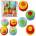 LEAN Toys Set of Soft Balls for Toddlers Colorful Fruits 4pcs