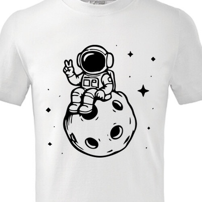 Tričko s omalovánkou Kosmonaut na měsíci dětské