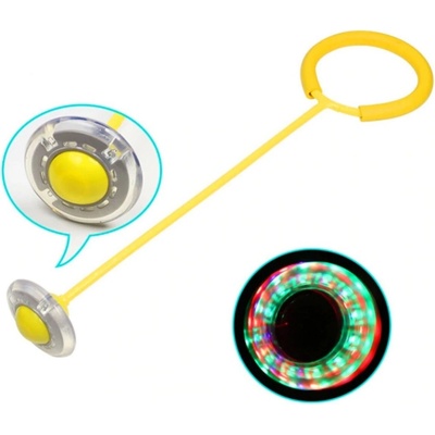 KIK Hula hop noha skákacia lopta svietiaca LED modrá