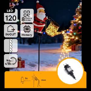 Aigostar -LED Външна коледна украса 120xLED/8 функции 80 см IP44 Santa/топла бяла (AI3155)