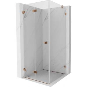 Mexen Lunar-F сгъваем ляв душ кабина 90 x 90 см, прозрачен, розово злато- 836-090-090-60-00-L (836-090-090-60-00-L)
