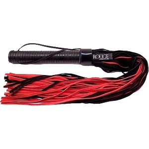 Rouge Long Suede Flogger Leather Handle Black/Red