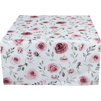 Clayre & Eef bavlna behúň s ružami Rustic Rose 50x140 cm