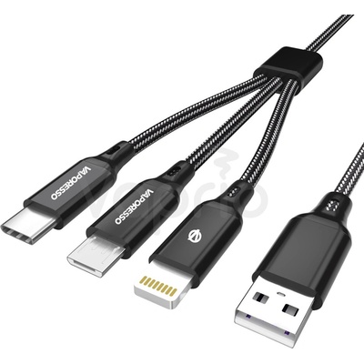 Vaporesso nabíjecí kabel 3v1 USB -Micro USB Lightning USB-C 1 m - 2,4A 1 ks