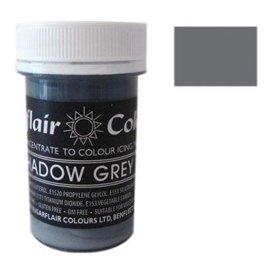 Sugarflair Pastelová gélová farba Shadow Grey 25 g