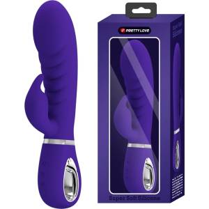 Вибратор с клитор стимулатор, супер мек, 20см. - Pretty Love Prescott Purple (DEBRA01638)