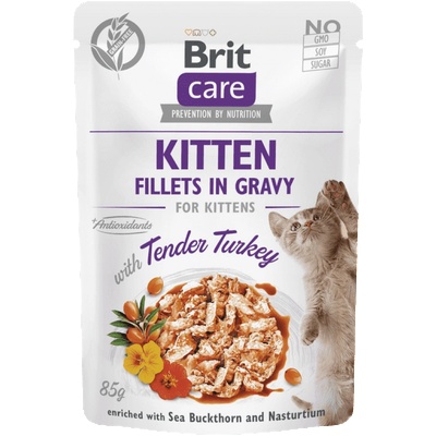 Brit Cat Pouch KIittenTender Turkey in Gravy пауч за малки котенца с пуешко в сос 85gr