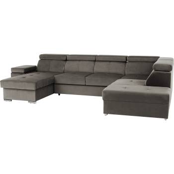 Диван Lamora U сиво кафяв ляв