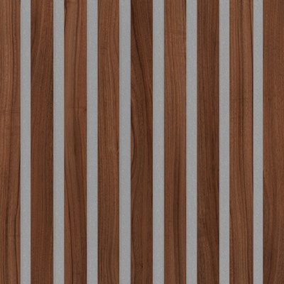 Archo - Akustický panel Design line CPL Ořech na šedém filcu 2600 x 400 x 21 mm
