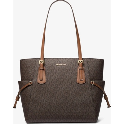 Michael Kors kabelka Voyager logo brown hnědá