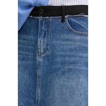 Desigual Пола Desigual CERVANTES в синьо среднодълга със стандартна кройка 25SWFD02 (25SWFD02)