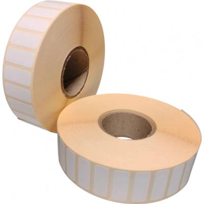 Papierová Etiketa 25 mm x 10 mm, Matný papier, Biela, Dutinka 40 mm, 5000 ks/kotúč, Permanentné lepidlo