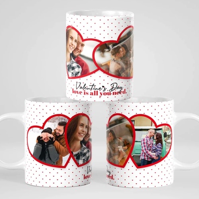 Art gift Чаша с 4 снимки за Свети Валентин