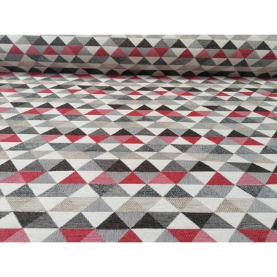 potahová látka LUSA triangl červená šíře 140 cm