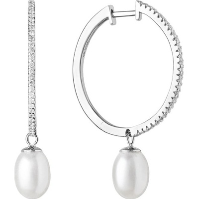 Gaura Pearls stříbrné náušnice s perlou Alexa SK20218EL stříbrná Bílá