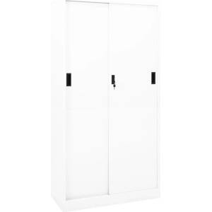  Офис шкаф с плъзгаща се врата, бял, 90x40x180 см, стомана - elemento - 635,00 лв