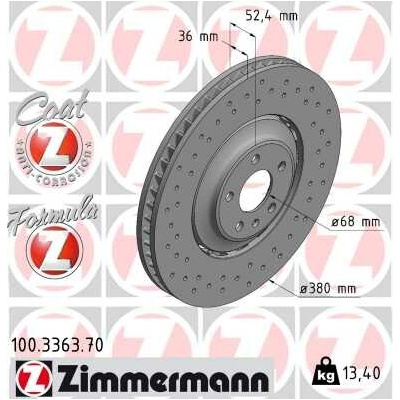 Brzdový kotúč ZIMMERMANN 100.3363.70 (100336370)