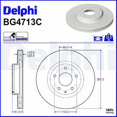 Brzdový kotúč DELPHI BG4713C