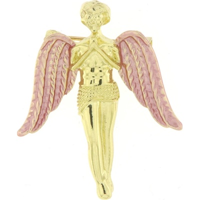 Biju brož anděl s růžovými křídly zlaté 9001542-2