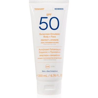 Korres Yoghurt opalovací emulze s hydratačním účinkem SPF 50 200 ml