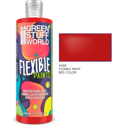 Green Stuff World GSW Flexible Paint flexibilná farba červená 240 ml