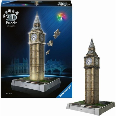 RAVENSBURGER 3D puzzle Iconics Svítící Big Ben (Noční edice) 216 ks – Zbozi.Blesk.cz