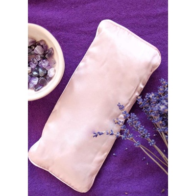 Nayavita Yoga Blush hedvábný polštářek na oči s ametystem a levandulí růžová