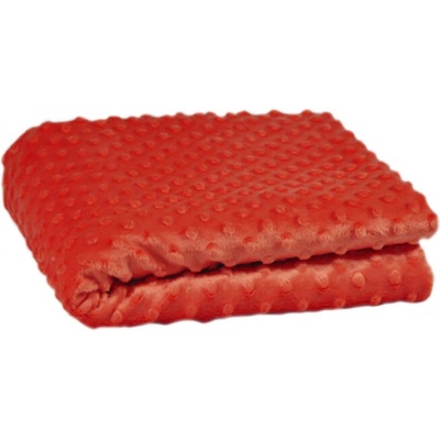 Látka minky puntík, 380 g/m², šíře 160 cm, metráž, tmavě oranžová