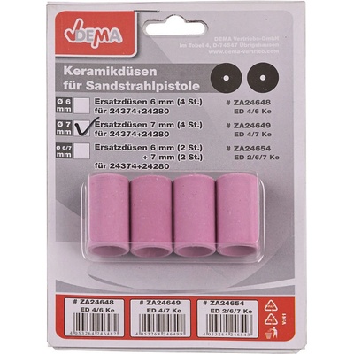 DEMA Trysky pro pískovací pistoli 7 mm, 4 ks ZA24649