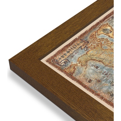RayWorld Svět - nástěnná mapa Ray World 136 x 92 cm Varianta: mapa v dřevěném rámu, Provedení: Pegi tmavý ořech
