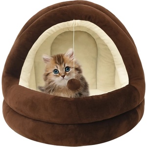 vidaXL Котешко легло 40x40x35 см кафяво и кремаво (171399)
