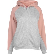 La Gear Cut and Sew Full Zipped hoody Grey/Rose