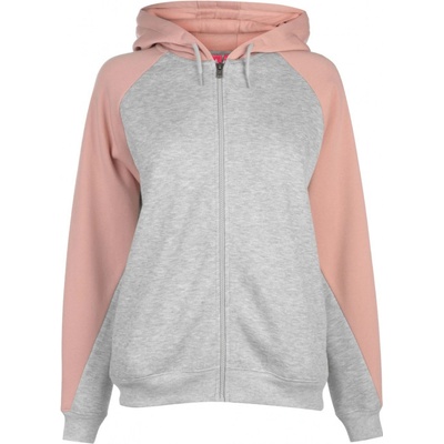 La Gear Cut and Sew Full Zipped hoody Grey/Rose