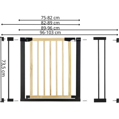 Springos bariéra pre deti 75 - 103 cm SG0012AB