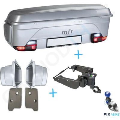 MFT 15001 BackBox Silver + MFT 1203 BackCarrier Fix4Bike + MFT 15051 Bočnice