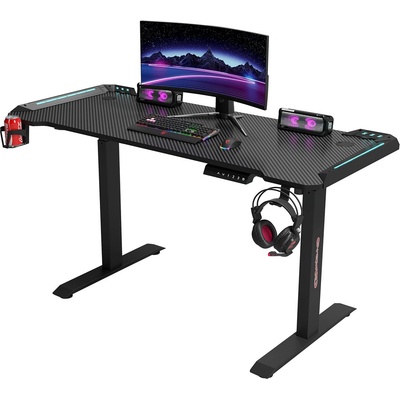 Геймърско бюро No brand Y100-B, 4 в 1, RGB, Черен - 74008 (74008)