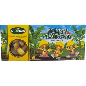 MILTONAS Бисквити гъбки Funny Mushrooms с вкус на банан 60 г