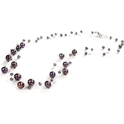 JwL Luxury Pearls z levitujících tmavých pravých perel JL0325