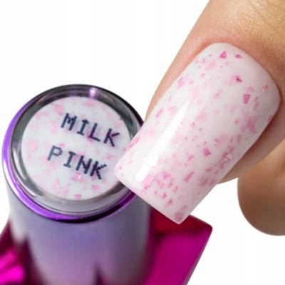 Hybridní báze MOLLYLAC 10g Flakes Rubber Base Milk&Pink Mléčná s vločkami