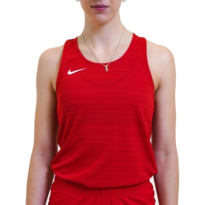 Nike Потник Nike Women Stock Dry Miler Singlet Червен Velikost XS