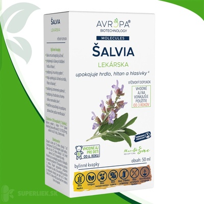 Avropa Šalvia Lekárska bylinné kvapky 50 ml